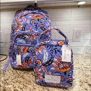 Vera Bradley Backpack & Lunch Box Mural Garden NEW